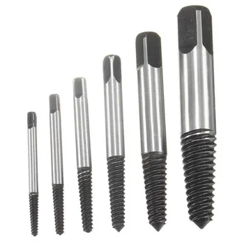 

Hot 6pcs Broken Damaged Screwdriver Extractor Set Drill Alloy Steel Double Side Screw Pull Center Drilling Removal Tools Set