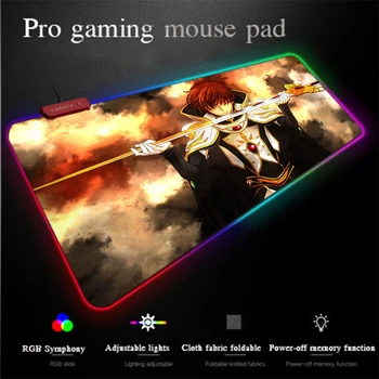 

Yuzuoan RGB Programming Mouse Pad Thickened Locking Office Computer Desk Pad LED Colorful Lighting Carpet Pad Universal 900X400