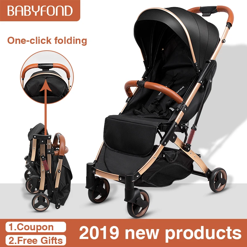  5.8 kg Light aluminium alloy stroller gold frame car Portable fold Umbrella baby stroller Newborn T