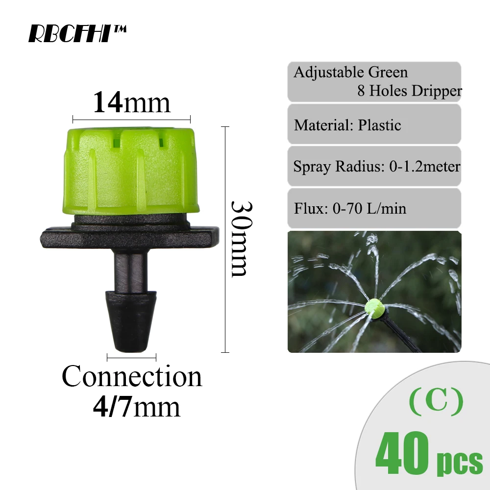 Garden Drip Irrigation Hose Connector Spray Sprinkler Emitters Stake Dripper Rotating Nozzle Watering Arrow RBCFHI Variety Style hose connector drip irrigation spike drip irrigation garden dripper drip irrigation stakes irrigation fittings