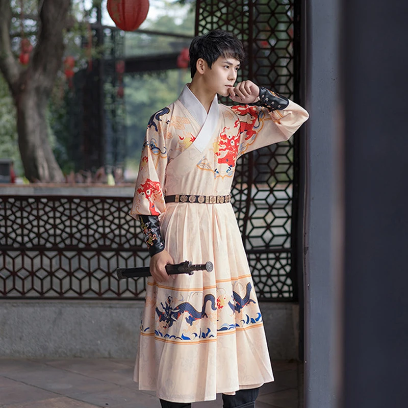 Для мужчин Hanfu взрослых традиционная китайская одежда народный танец древний костюм сценическое представление династии Тан мин Jinyiwei DNV12447
