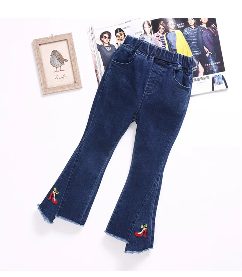 El Monte/ультраэластичные джинсы для девочек г. Весенние новые стильные детские штаны с поясом в Корейском стиле брюки для девочек