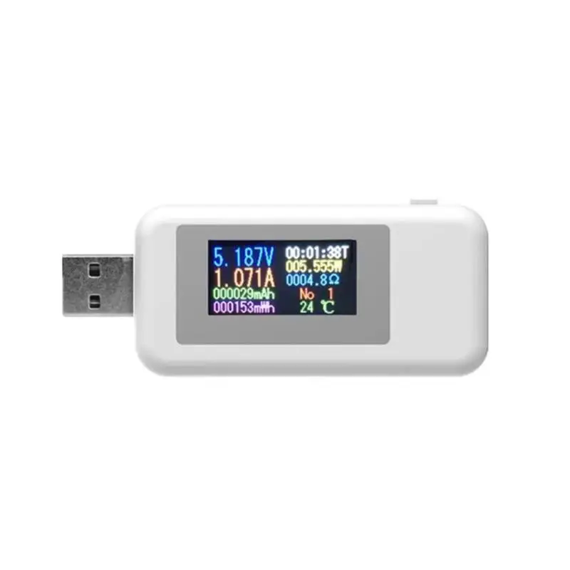 10 в 1 цифровой диспай 4-30 в DC USB тестер power Bank емкость батареи вольт метр детектор Tim Ток Напряжение зарядное устройство индикатор - Цвет: Белый