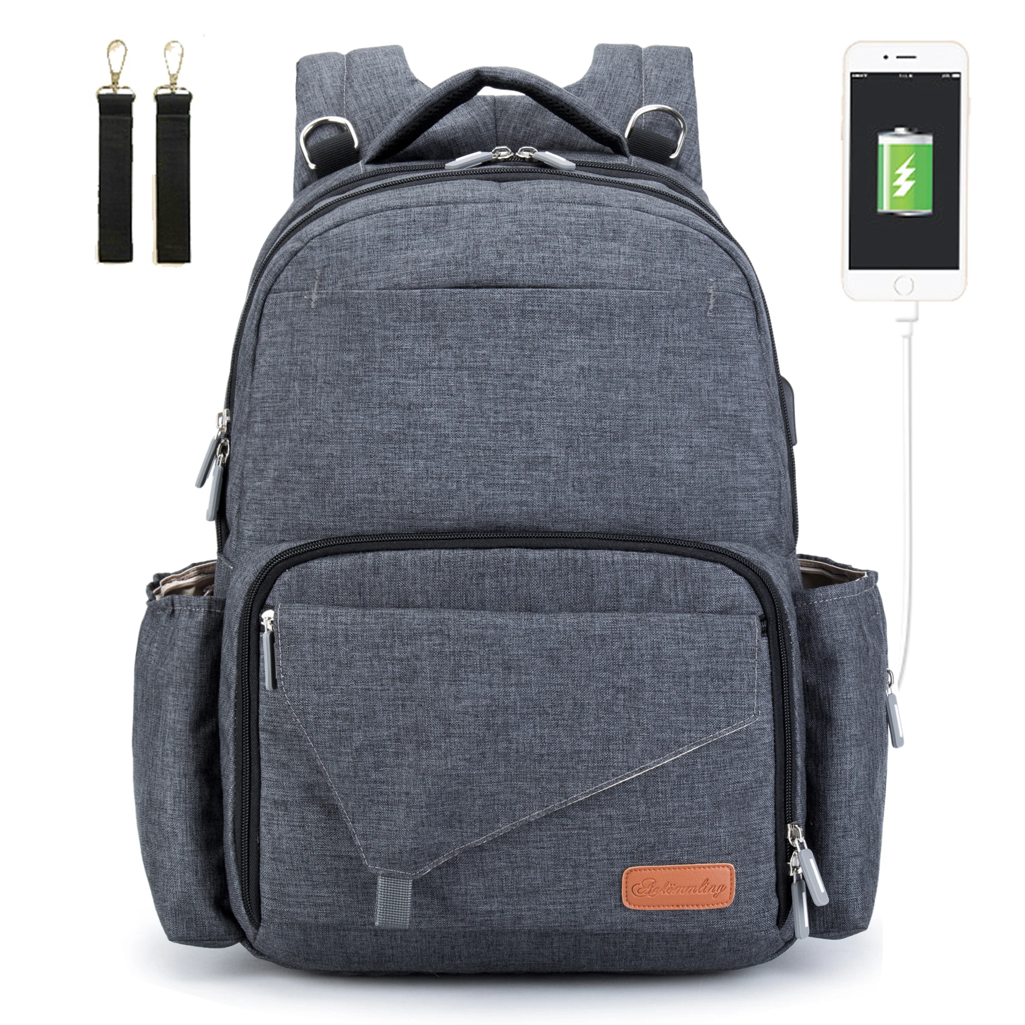 Grand sac à couches étanche pour mère bébé | Sac à dos avec changement USB, sacs à couches de maternité pour maman maman maman, organisateur de poussette, nouvelle collection