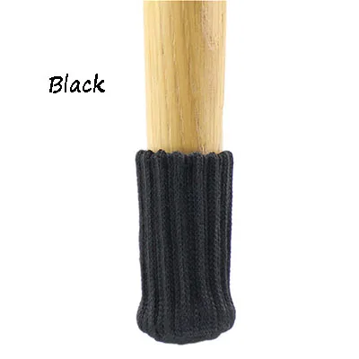 4pcs/Set Anti Slip Furniture Legs Mat For Chair Socks Bumper Damper Table Feet Rug Caps Felt Pads Knitting Protector black