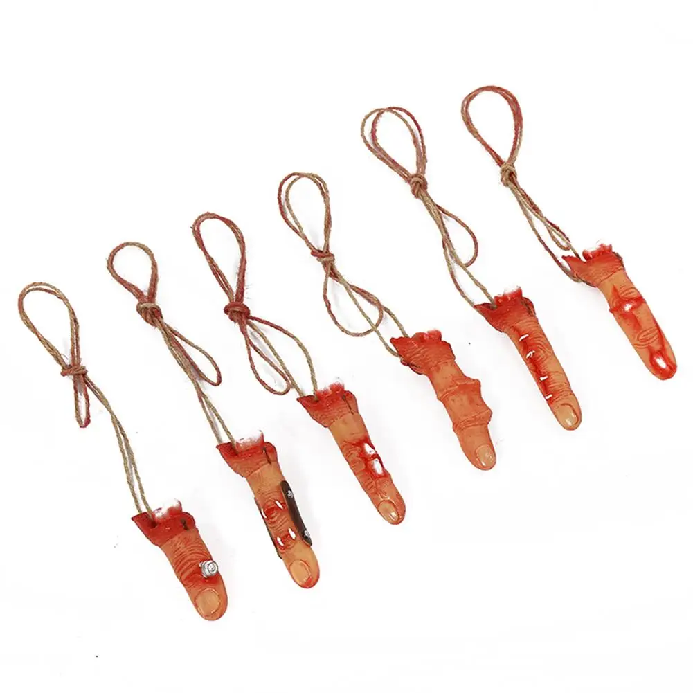

New Halloween Hanging Prank Toy Horror Realistic Scary Latex Broken Fingers Pendant Necklace Prank Props Halloween Decoration