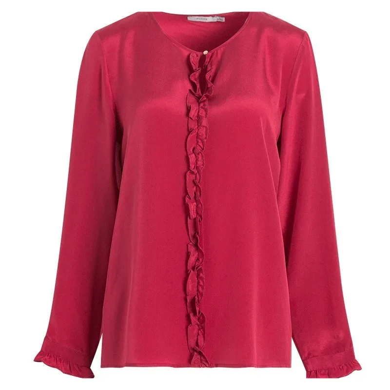 Silviye Silk Crepe-De-Chine mu er bian Pure Color