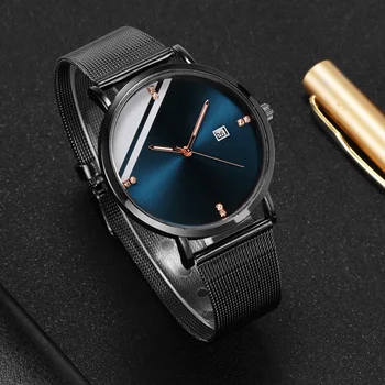 

Top Brand Luxury Blue Men Watch 2019 Fashion Business Sport Watches For Men Leather Reloj Hombre Casual relogio masculino saat