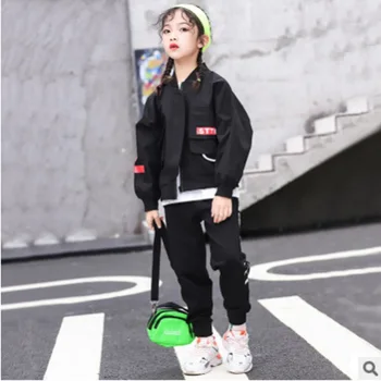 

Children 's Leisure Clothing Set New 2020 Spring/Autumn Girls Active 2 Patchwork Colors Size4-14 Kids Clothes Sets 3 piece ly438
