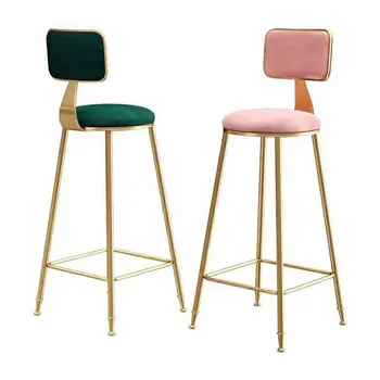 

Nordic light luxury ins bar chair simple fashion bar chair back high stool net red bar stool