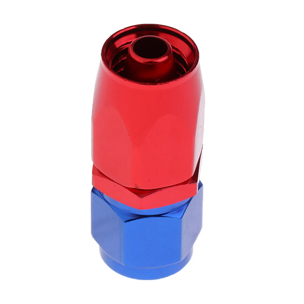 Universal Aluminum Swivel Fuel Pump Air Line Pipe AN-6 Blue And Red