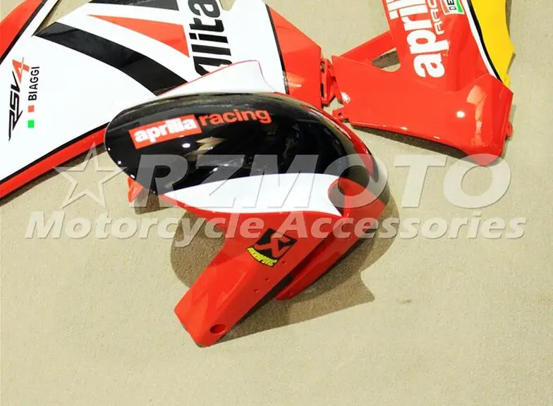 Полный мотоцикл полный комплект обтекателя для Aprilia RSV4 1000 2010 2011 2012 2013 впрыска ABS Пластик белого и красного цветов