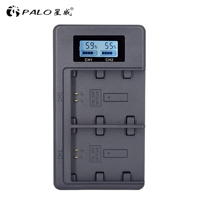 

PALO LCD Smart Camera Battery Charger With USB Input For NP FZ100 Rechargeable Battery For Sony a9 BC-QZ1 a7R III a7 III ILCE-9
