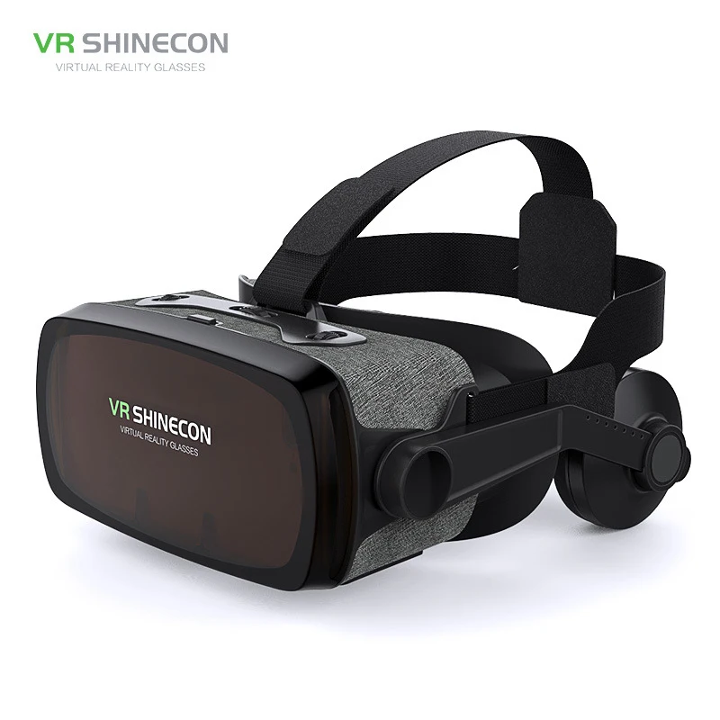 Blcak VR очки 3D с наушниками просмотра фильма игры шлем виртуальной реальности коробка для iPhone huawei Xiaomi 4,"-6,0" смартфон - Цвет: Blcak