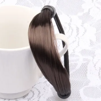 

1PC Women Girl's Straight Wig Elastic Hair Band Fashion Cute Hair Ropes Scrunchie Ponytail Holder Hairband Hair Accessories 2019