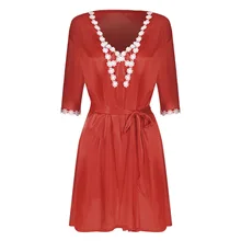 Акция привлекательная ночная рубашка комплект Ночная рубашка с v-образным вырезом