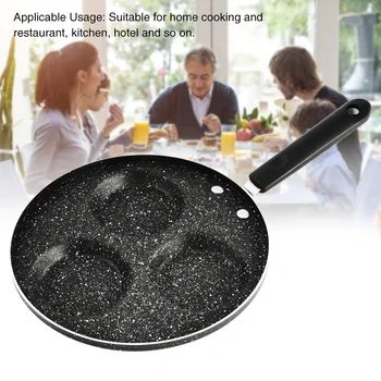 

Pancake Steak Frying Pan Easy Clean With Handle Cooking Restaurant For Eggs 3 Holes Breakfast Non Stick Aluminium Alloy Home