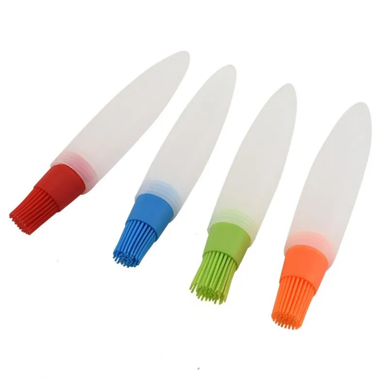 Description Picture 4 of item4 Colors Silicone Oil Bottle With Brush Baking BBQ Basting Brush Pastry Oil Brush Kitchen Baking Honey Oil barbecue Tool Gadgets