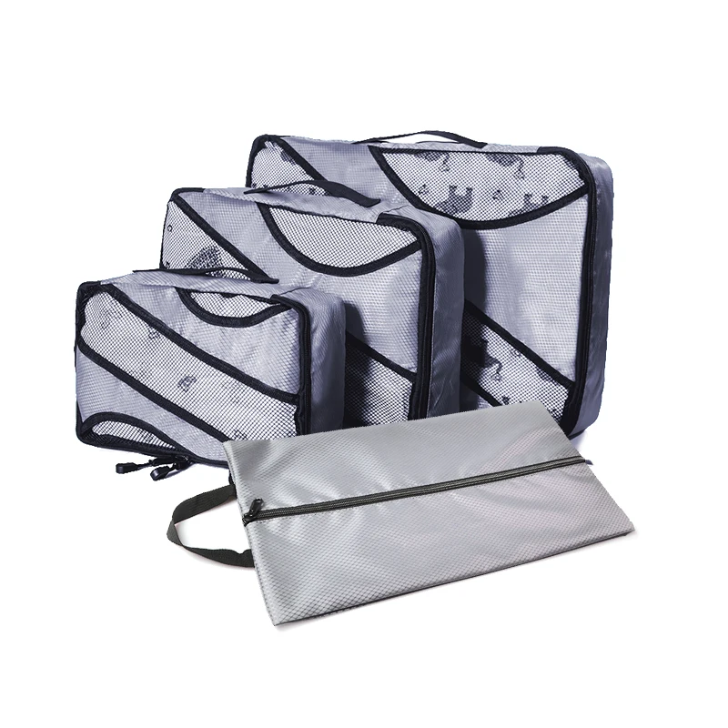Небесно-голубой QIUYIN Traveled 3 Piece Packing Cubes for travel Luggage Organizer for Travel Accessories Overnight Bag Duffle Bags Weekend Bag - Цвет: Небесно-голубой