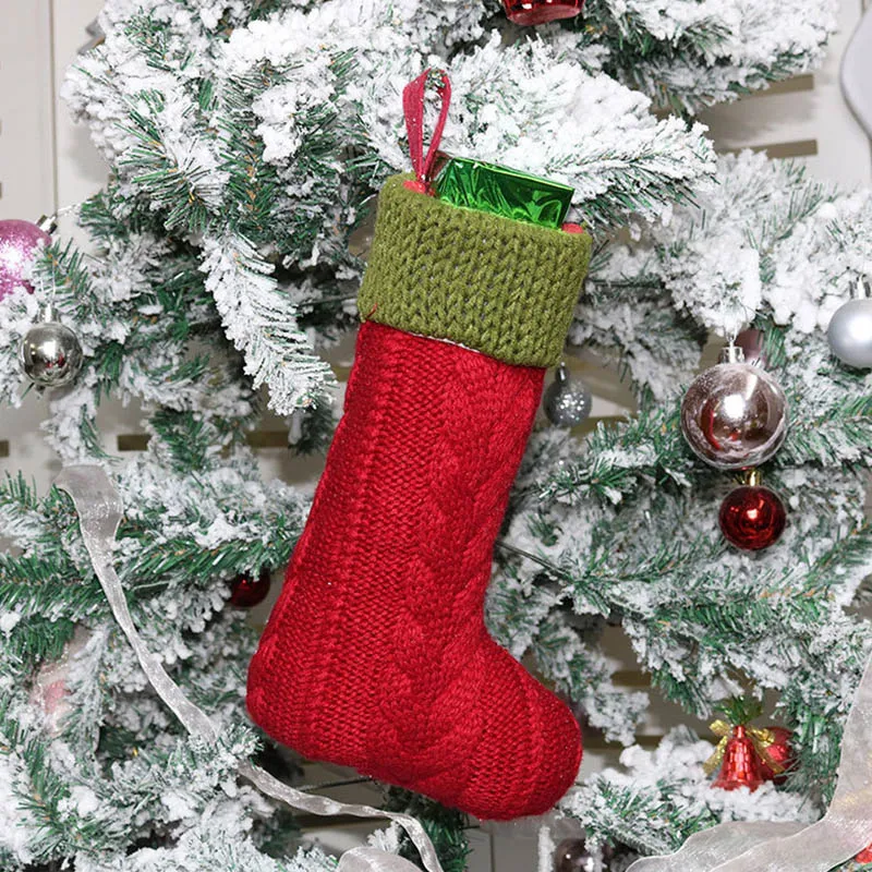 Wool Christmas stocking for Christmas gift packet of Christmas tree decoration with candy 5