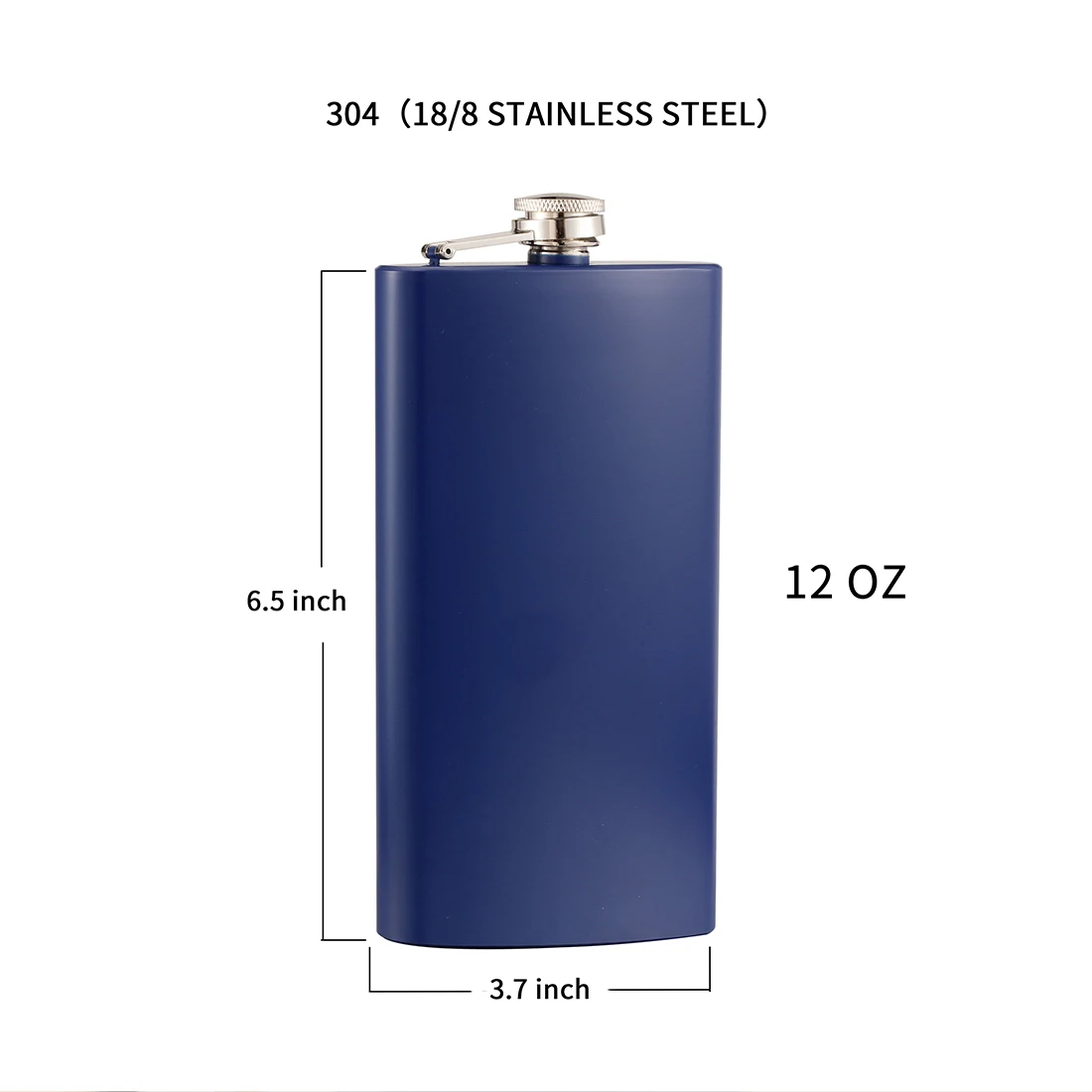 Плоская фляжка GENNISSY Pocket 12 OZ с бесплатной воронкой 304 18/8 нержавеющая сталь 100%