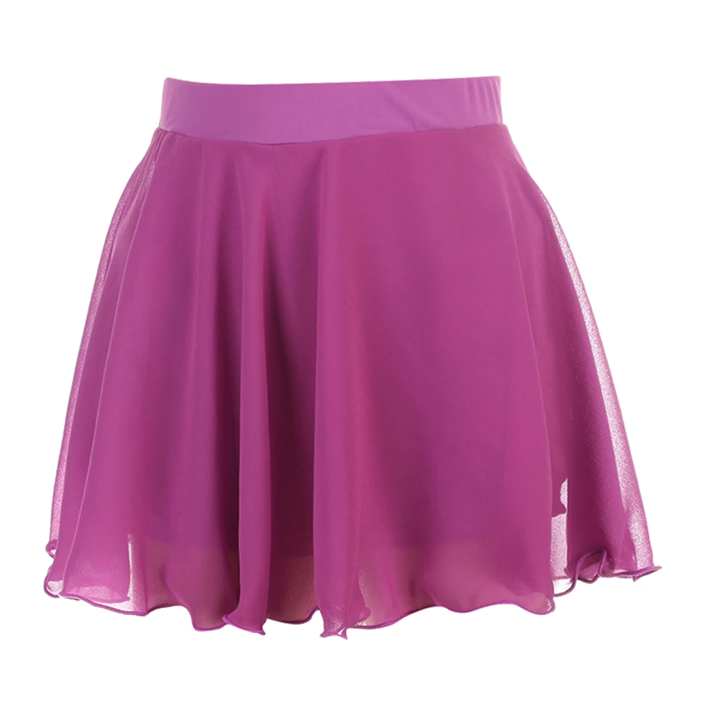 Women Ice Figure Skating Dress Dance Roller Skating Skirt Rose Red