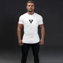 Мышцы малыш брат Фитнес короткий рукав вырез лодочкой быстросохнущая одежда тренировочные эластичные трико мужские спортивные Баскетбол Fitnes