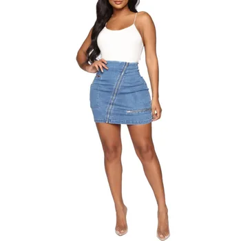 

Casual Plus Size Skirts A-Line Above Knee Solid Cotton Midi Skirt High Waist Skirt Summer Denim Skirts Fashion High Waist Skirt
