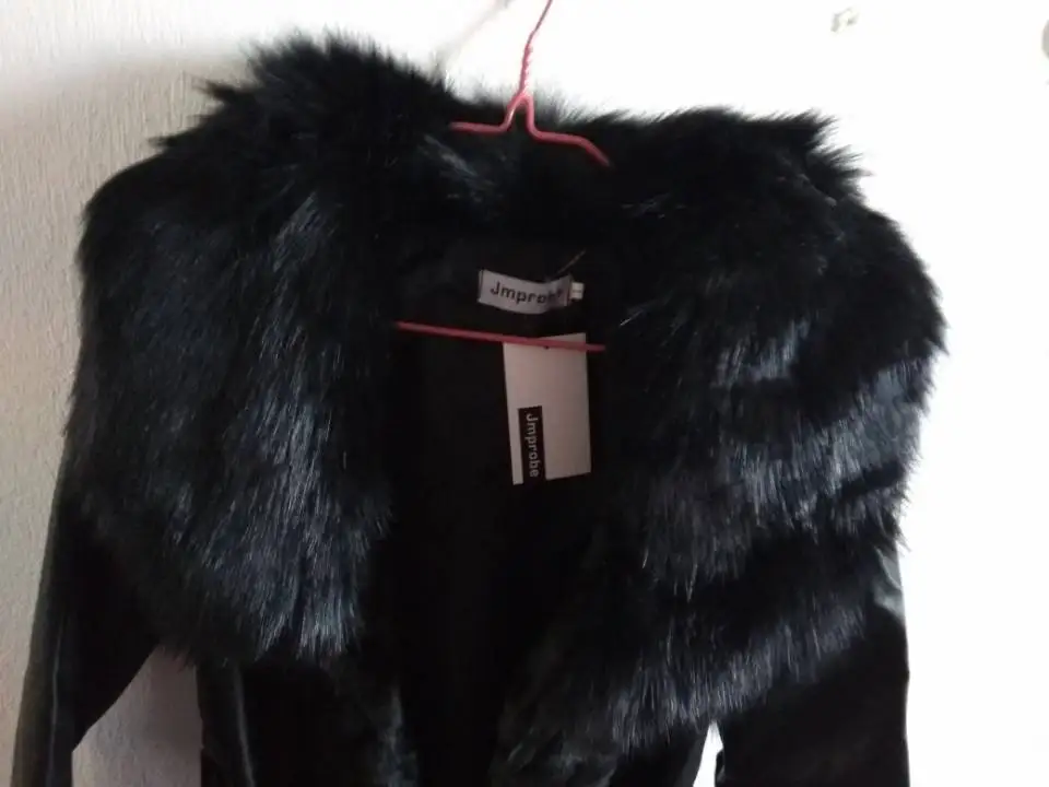 Женские осенне-зимние длинные куртки из искусственного меха, Длинные Лоскутные Повседневные меховые пальто из искусственной кожи с искусственным кроликом K351