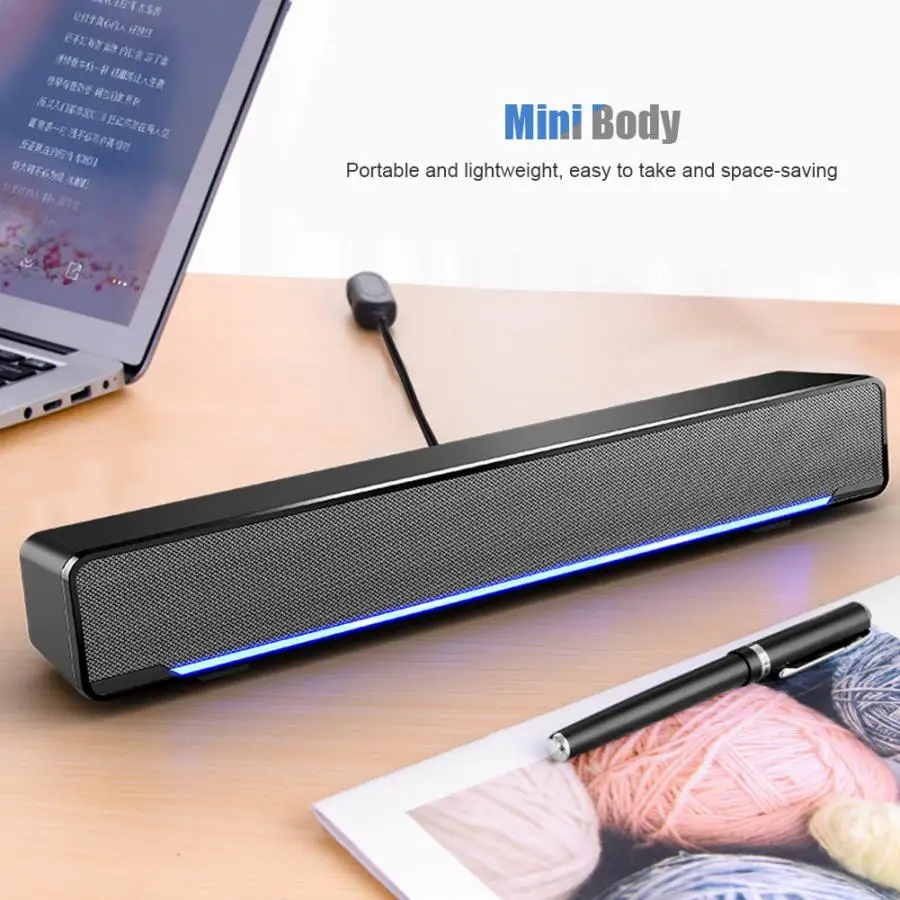 USB Проводная стереозвуковая панель музыкальный плеер бас объемный звук 3,5 мм вход для ПК мобильных телефонов caixa de som