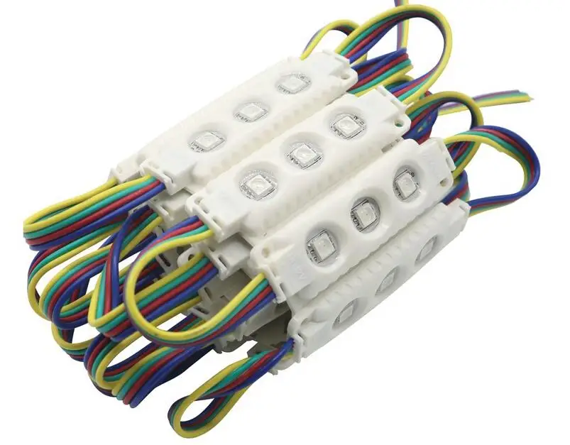 SMD 5050 Светодиодный 3 светодиодный s светильник Модуль с ABS корпусом под давлением водонепроницаемый светодиодный модуль светильник задний светильник DC12V RGB белый цвет