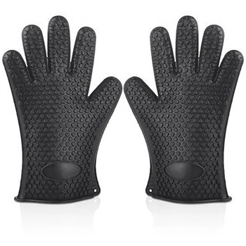

Oven Mitts Baking Gloves Heat Resistant Silicone Glove Thick Silicon Kitchen Barbecue Oven Cooking Glove BBQ Grill Glove