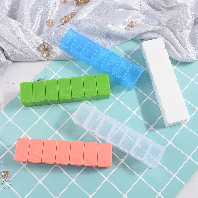 Practical 1PC 7 Days Plastic Pill Box Tablet Organizer Case Medicine Cases Storages Weekly Tablet Recognition 5