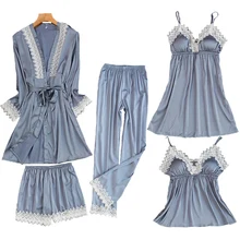 Шелковые пижамные комплекты, пижамные платья, женская домашняя одежда, халат, женская летняя ночная рубашка с длинным рукавом размера плюс, туника, женские атласные пижамы