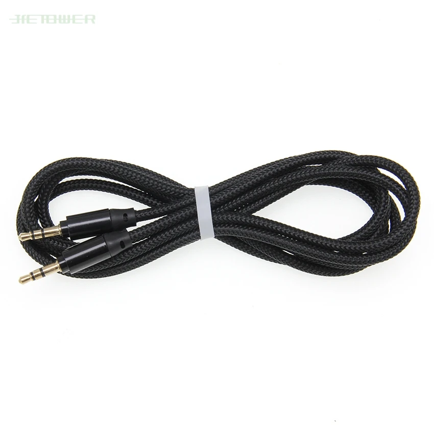 300pcs 3 5 Jack Aux Cable 3 5mm Car fishnet Audio Cable 1 8M Gold Plated jack male to male speaker cables for Headphone Speaker