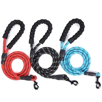 

3 Packs of 5 Feet Dog Leash with Comfortable Padded Handle, Suitable for Small, Medium and Large Dogs