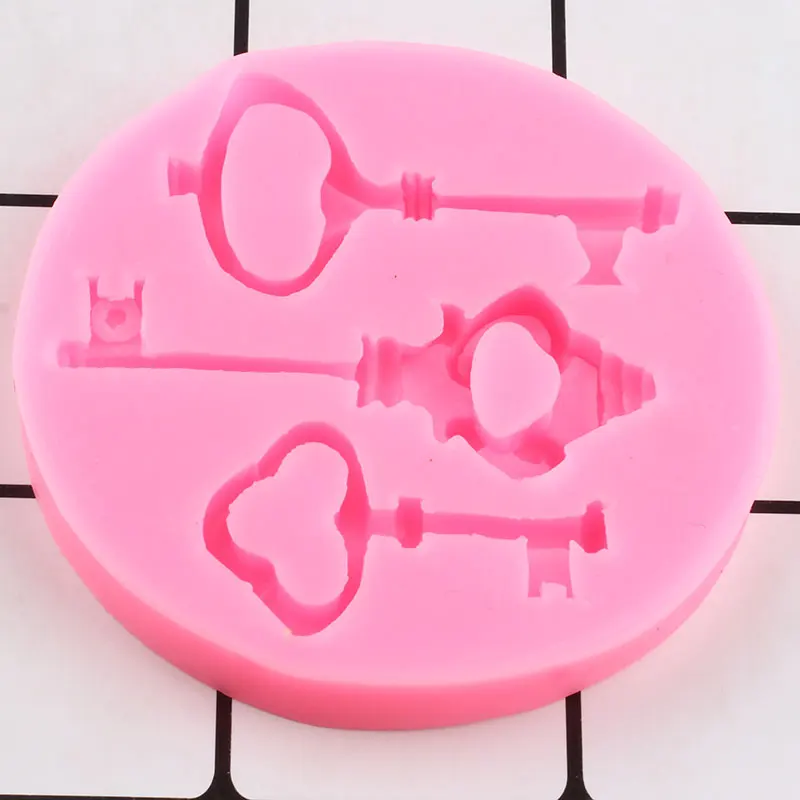 Sugarcraft-Keys-Shape-Silicone-Mold-Candy-Clay-Chocolate-Baking-Molds-DIY-Party-Cupcake-Topper-Fondant-Cake.jpg Sugarcraft Kulcsok Alak Szilikon Penész Cukorkák Agyag Csokoládé Sütő Formák Diy Party Cupcake Topper Fondant Sütemény Díszítő Szerszámok - Image 3