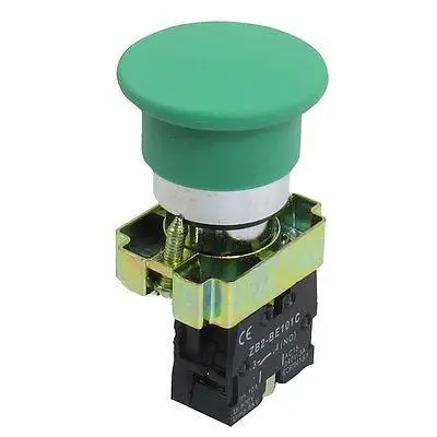 

22mm NO Green Mushroom Momentary Push Button Switch 600V 10A ZB2-BC31