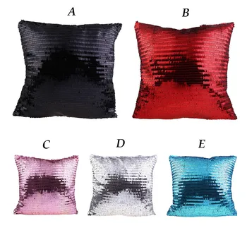 

Pillowcase Solid Color Glitter Silver Sequins Bling Throw Pillow Case Pillowcover for Sofa Home Decor Cushion Cover Decorative