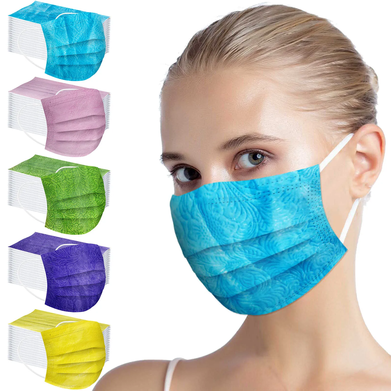 

Fast Delivery Within 24 Hours MÃ¡scara 10PC Adult Mixed Color Disposable Spunlace Cloth Breathable Embossed Bandage