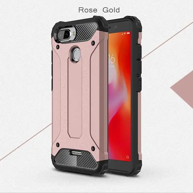 Железная Броня Mokoemi, противоударный чехол 5,45 дюйма для Xiaomi Redmi 6, чехол для Xiaomi Redmi 6, чехол для телефона - Цвет: Rose Gold