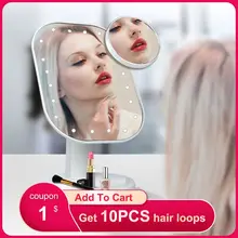 

makeup mirror with adjustable touch control mirror, multi-function 10 times magnifying table makeup beauty mirror led mirror