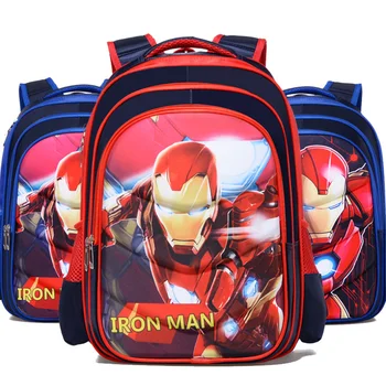 

New Iron Man Captain America Boy Girl Children Kindergarten School bag Teenager Schoolbags Kids Student Backpacks
