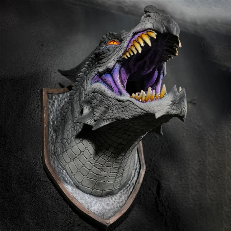 Dragon Head Breathes Fiery Mist Wall Mount Gifts for idea