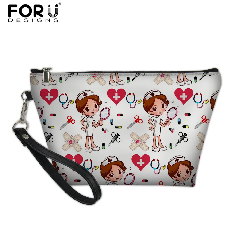FORUDESIGNS сумки для макияжа с рисунком медсестры и доктора, женские дорожные сумки-органайзер из искусственной кожи, косметичка, несессер - Цвет: HMA420Z8
