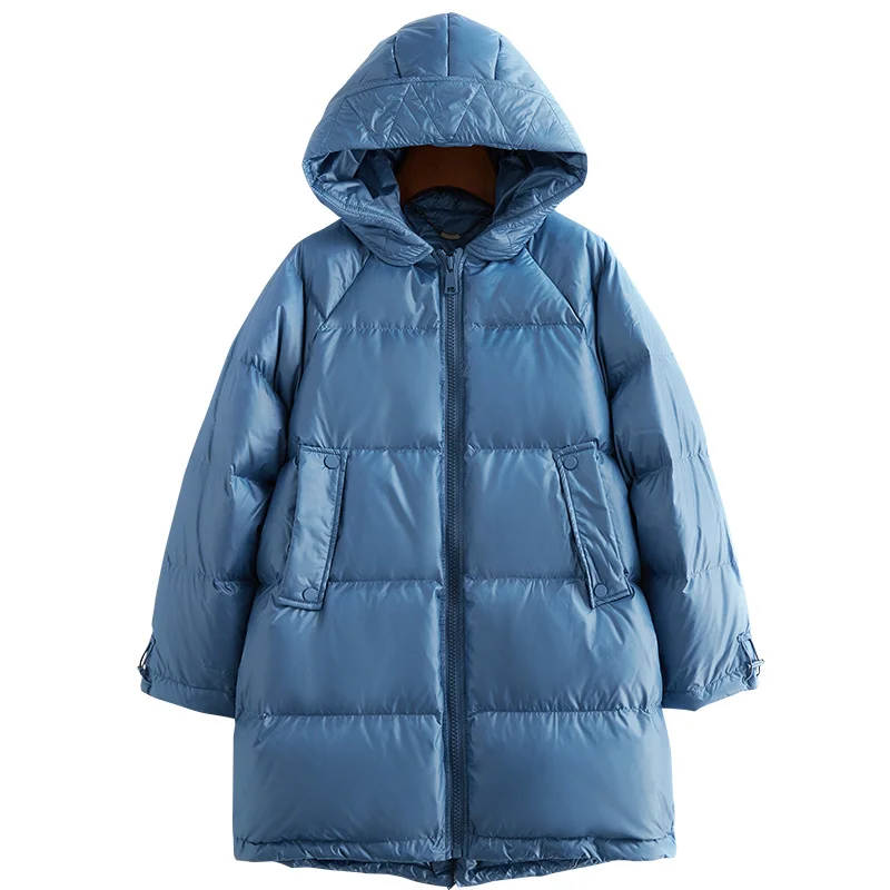 

New Fault Code Down Jackets Overcoat Girls Long Even Hat Bai Yarong Winter Loose Coat