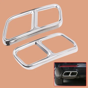 

beler Silver 2pcsExhaust Muffler Tail Pipe Cover Trim Fit For Mercedes Benz S R GL Class W222 W251 X166 2013 2014 2015