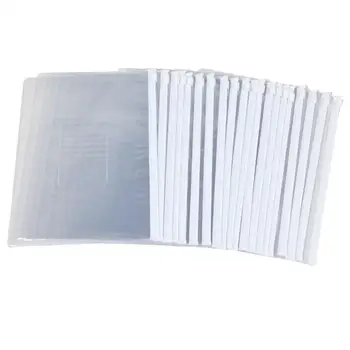 

-White Clear Size Document Slider Zip Closure 20 Pcs A5 File Bag Folder