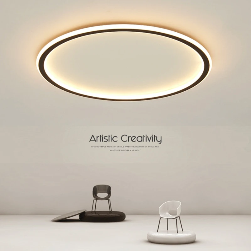 New Minimalist Gray/Black Led Chandelier lights For Bed room Study led lamp Home Deco plafon Modern chandelier lighting | Лампы и