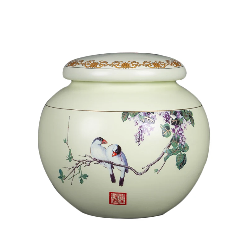 

Tea Box Jingdezhen Ceramic Seal Jar Container Bottle Chinese Kung Fu Tea Set Accessories Storage Jar Coffee Caddies Teaware Gift
